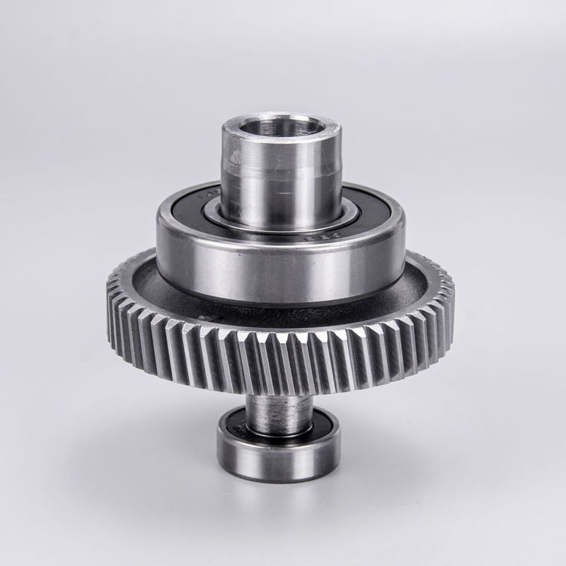 Steel Forged Precision Output Gear Shaft With Bearing For Mincing Machine