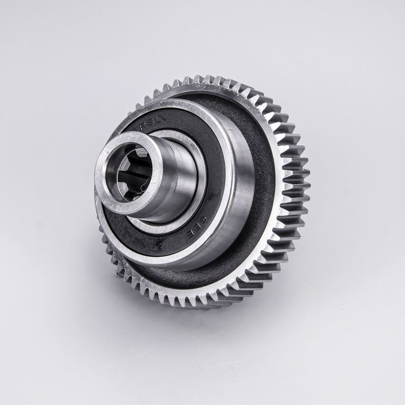 Steel Forged Precision Output Gear Shaft With Bearing For Mincing Machine
